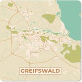 Muismat - Mousepad - Kaart - Greifswald - Vintage - Plattegrond - Stadskaart - 30x30 cm - Muismatten