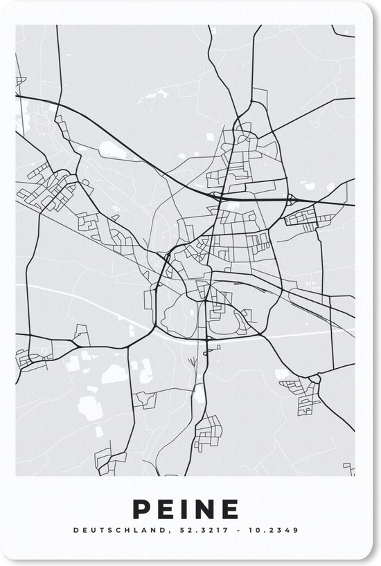 Foto: Bureau onderlegger 40x60 cm muismat kaart peine stadskaart plattegrond duitsland bureaulegger xl desk mat beschermer computer muismatten stadskaart