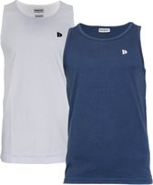 2-Pack Donnay Muscle shirt - Tanktop - Heren - White/Navy - maat L