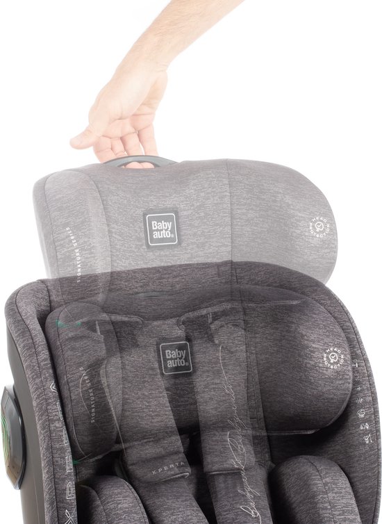 Babyauto Xperta i-Size Autostoel - 360° met Isofix - 40 tot 150cm - 0 tot 36kg - Tot 12 jaar - Kleur Grijs van BabyAuto — afbeelding 3