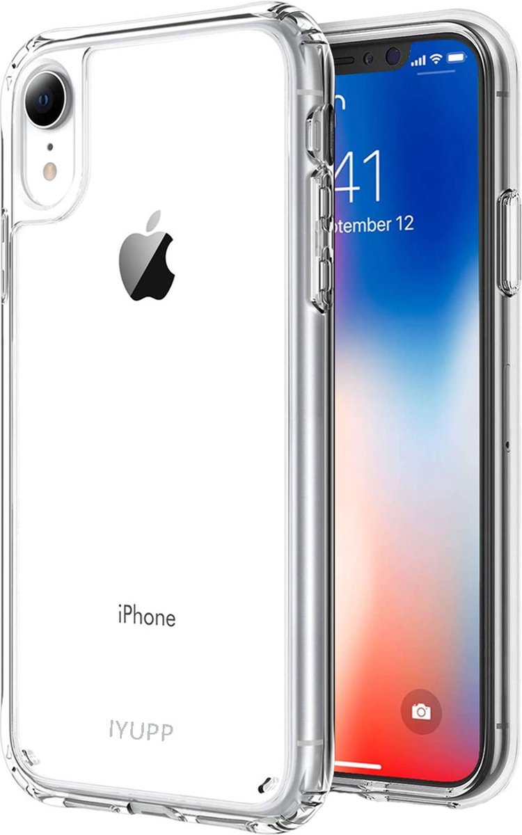 IYUPP Hoesje Geschikt voor iPhone XR Hoesje - Shockproof Back Cover - Transparant Doorzichtig