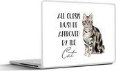 Laptop sticker - 17.3 inch - Spreuken - Quotes - Kat - All guests must be approved by the cat - 40x30cm - Laptopstickers - Laptop skin - Cover