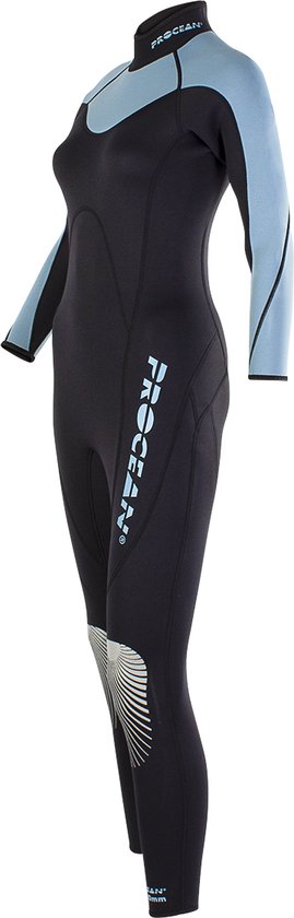 Dames wetsuit 3mm zwart/blauw L