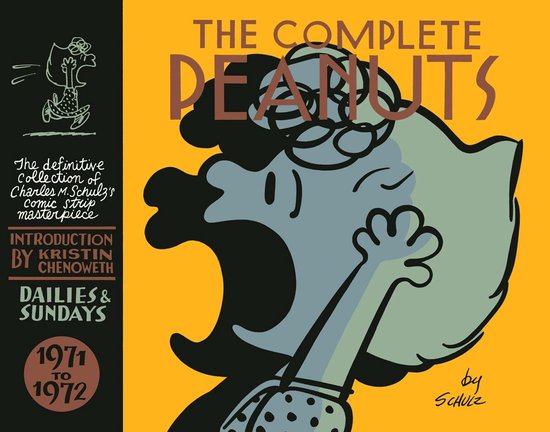 Couverture de "The Complete Peanuts", illustrant Lucy van Pelt bâillant. Texte : "The Complete Peanuts, Dailies & Sundays 1971 to 1972".