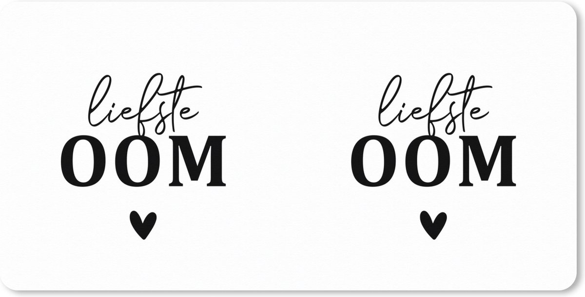 Muismat XXL 80x40 cm - Bureau onderlegger - Bureau mat 'Liefste oom' - Quotes - Hart - Spreuken - Bureaumat - Gaming mousepad xl - Bureaulegger groot - Computer deskmat