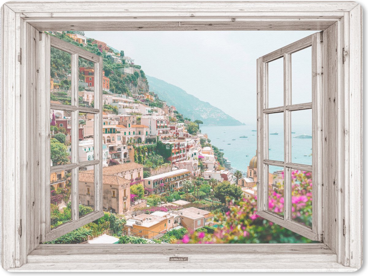 Muismat XXL 80x60 cm - Bureau onderlegger - Bureau mat Doorkijk - Italië - Bloemen - Zee - Kust - Stad - Bergen - Bureaumat - Gaming mousepad xl - Bureaulegger groot - Computer deskmat