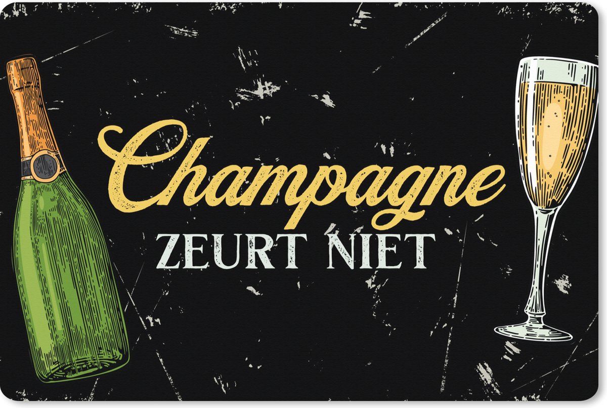 Muismat XXL 120x80 cm - Bureau onderlegger - Bureau mat Champagne - Vintage - Zwart - Bureaumat - Gaming mousepad xl - Bureaulegger groot - Computer deskmat - Cadeau voor vrouw - Cadeau voor man