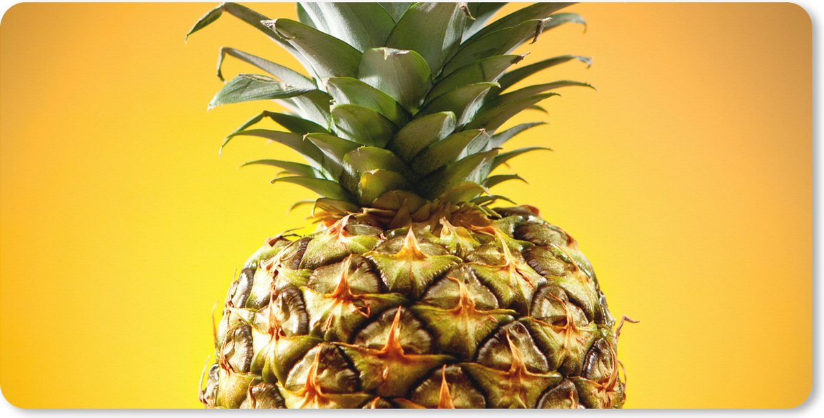 Muismat XXL 120x60 cm - Bureau onderlegger - Bureau mat Ananas - Fruit - Geel - Bureaumat - Gaming mousepad xl - Bureaulegger groot - Computer deskmat