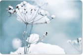 Tapis de souris XXL - Sous-main - Tapis de bureau - Neige - Fleurs - Hiver - Saisons - Branches - 120x80 cm - Tapis de souris XXL