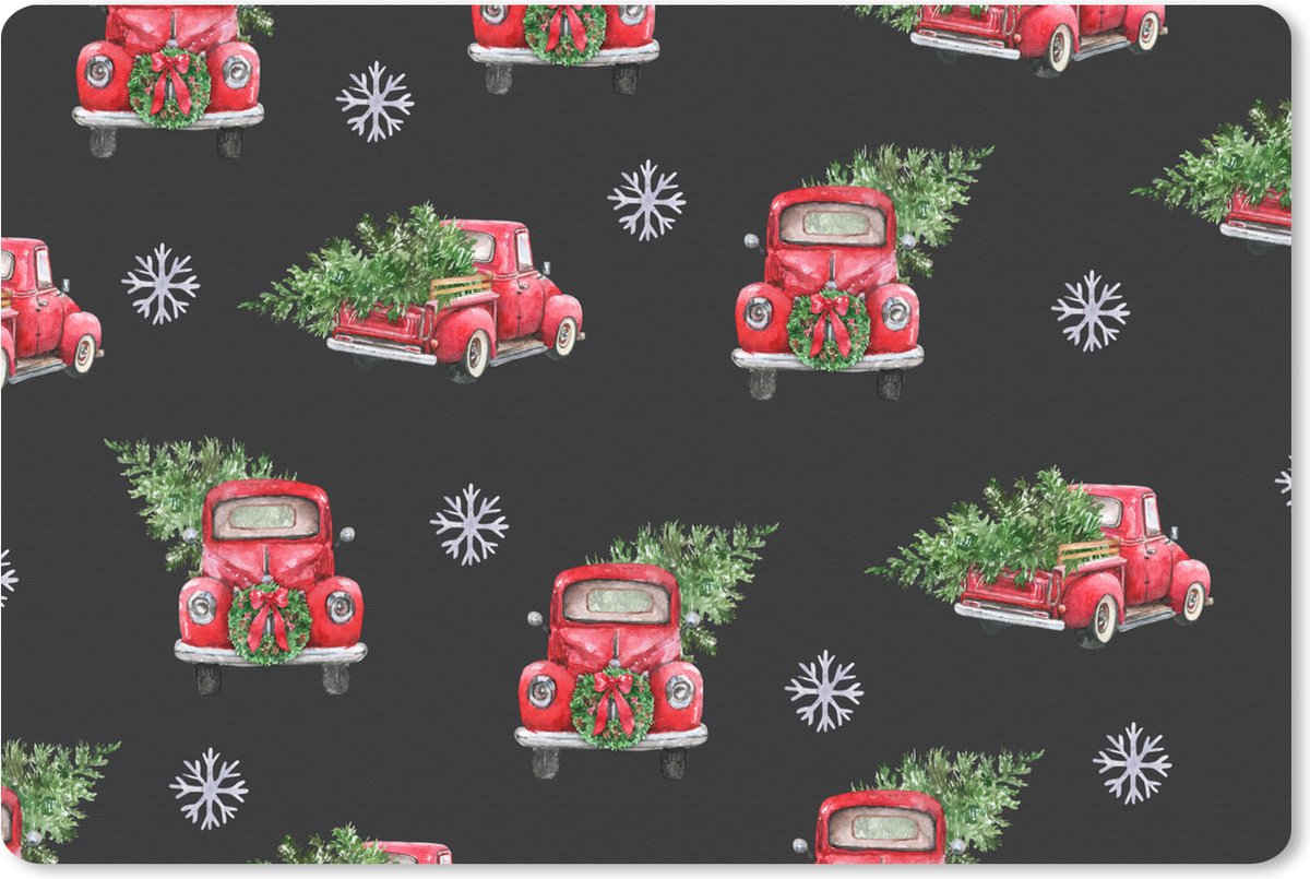 Muismat XXL 90x60 cm - Bureau onderlegger - Bureau mat Kerst - Patroon - Auto - Bureaumat - Gaming mousepad xl - Bureaulegger groot - Computer deskmat