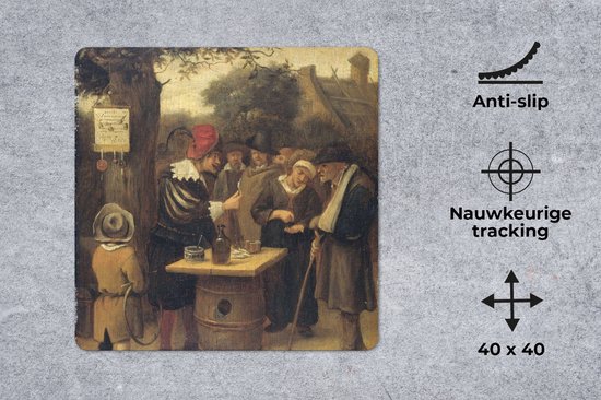 Muismat XXL 40x40 cm - Bureau onderlegger - Bureau mat De kwakzalver - Jan Steen - Bureaumat - Gaming mousepad xl - Bureaulegger groot - Computer deskmat