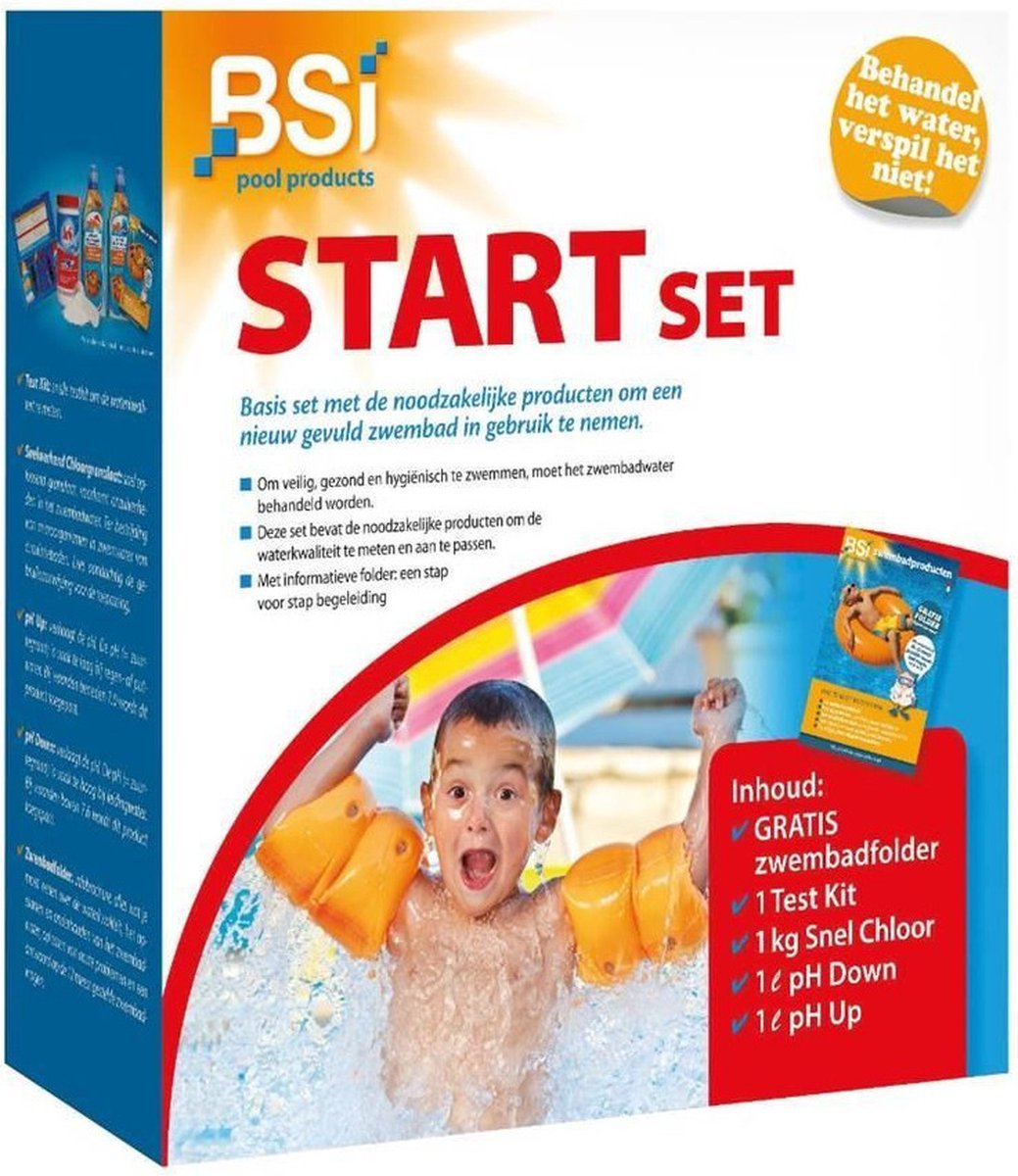 BSI - Start Set - Zwembad - Spa - Basisset die alle producten bevat om het water van een nieuw gevuld zwembad in gebruik te nemen
