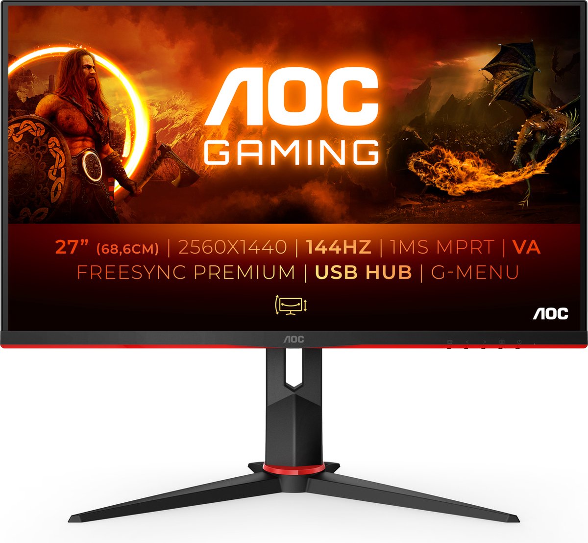 AOC Q27G2U - QHD VA 144Hz Gaming Monitor - 27 Inch