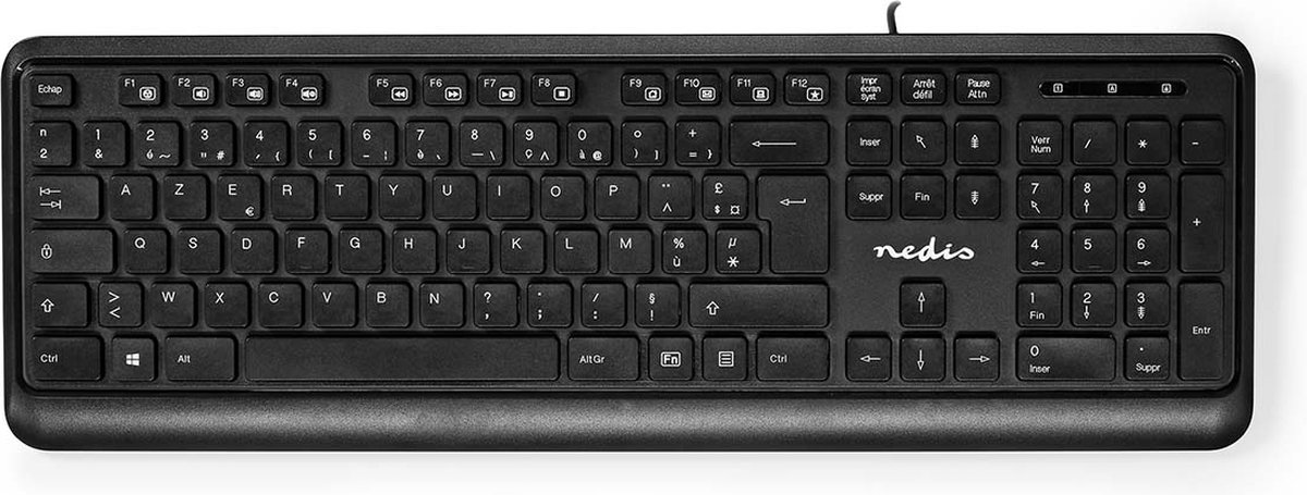 Nedis Bedraad Toetsenbord | USB-A | Multimedia | AZERTY | Frans | Numeriek toetsenbord