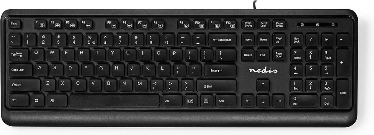 Nedis Bedraad Toetsenbord | USB-A | Multimedia | QWERTY | US Internationaal | Numeriek toetsenbord