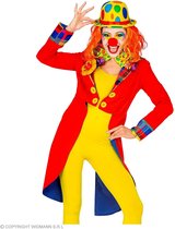 Widmann - Clown & Nar Kostuum - Breek De Circustent Af Clown Slipjas Rood Vrouw - rood - XL - Carnavalskleding - Verkleedkleding