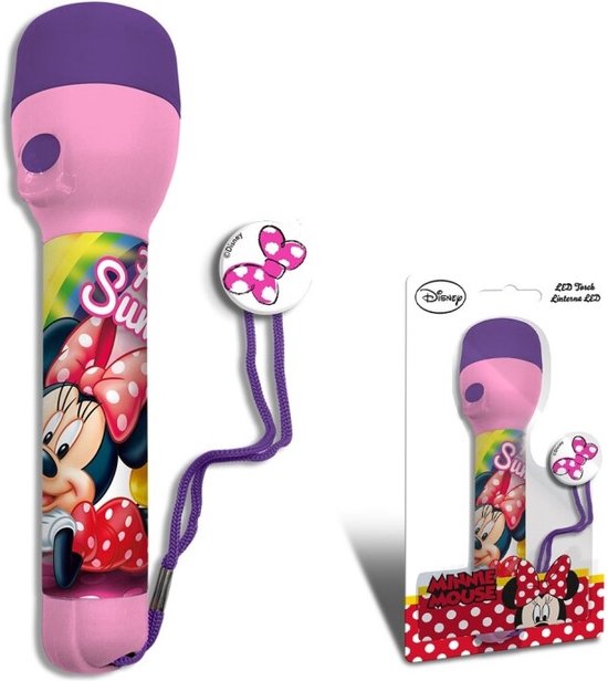 Disney Zaklamp Led Minnie Mouse Meisjes 9 Cm Roze/paars