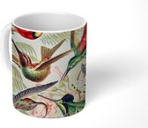 Mok - Koffiemok - Kolibrie - Vintage - Ernst Haeckel - Vogel - Kunst - Natuur - Mokken - 350 ML - Beker - Koffiemokken - Theemok