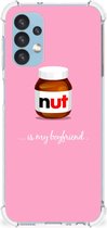 Silicone Hoesje Geschikt voor Samsung Galaxy A13 (4G) Telefoonhoesje met doorzichtige rand Nut Boyfriend