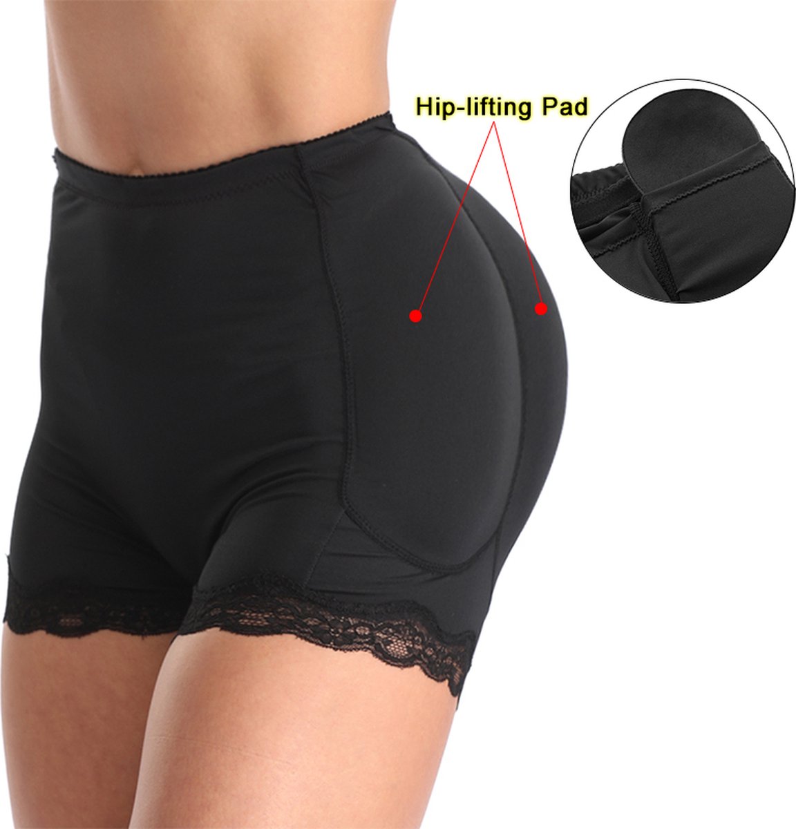Sara Shop - Butt lifter - slipje met vulling - Corrigerend Ondergoed Dames - Shapewear voor billen - Tummy control - Buttlifter- volle billen -Zwart - Maat XXL - Topkwaliteit