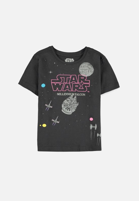 Tshirt Kinder Star Wars - Kids 122/128 - Falcon Millenium Zwart