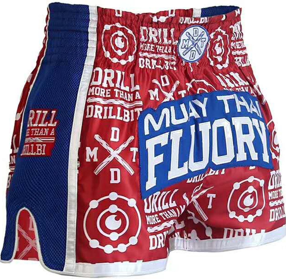 Fluory Kickboks Broekje Muay Thai Short Drill Rood - S