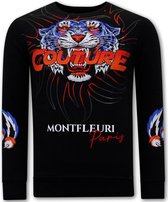 Heren Sweater met Print - Tiger Couture - 3717 - Zwart