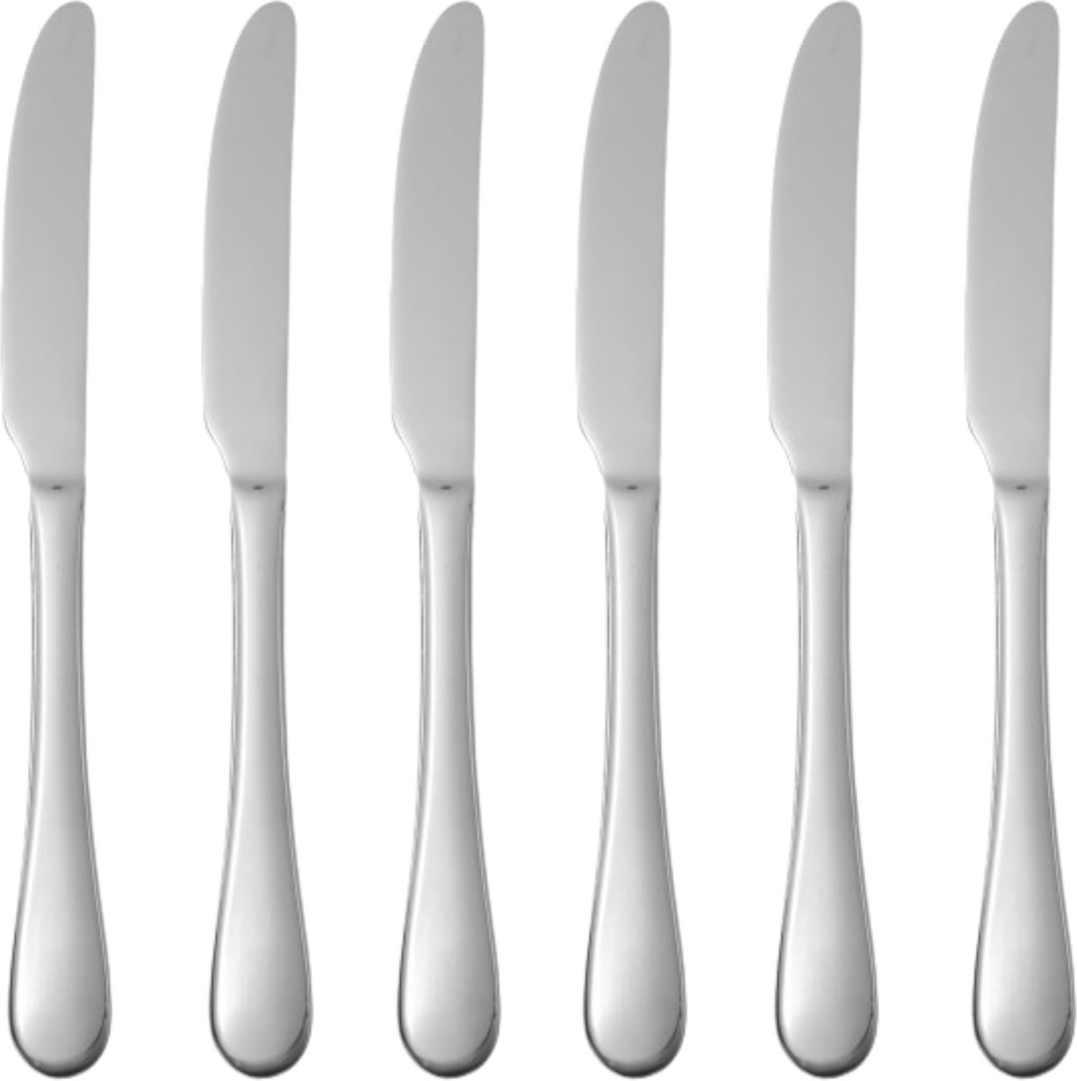 HENDI Tafelmes – set van 6 – hoogglans gepolijst – roestvast staal – 225 mm op Prijzenvolger.com