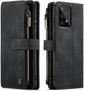Hoesje geschikt voor Samsung Galaxy A53 5G - Wallet Book Case - met Rits en Magneetsluiting - met RFID bescherming - Zwart