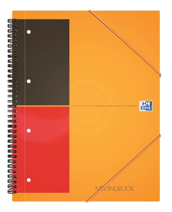 Oxford Touch Notitieboek A4, 60 vellen, geruit, 5 stuks verpakking envelop kleurenmix