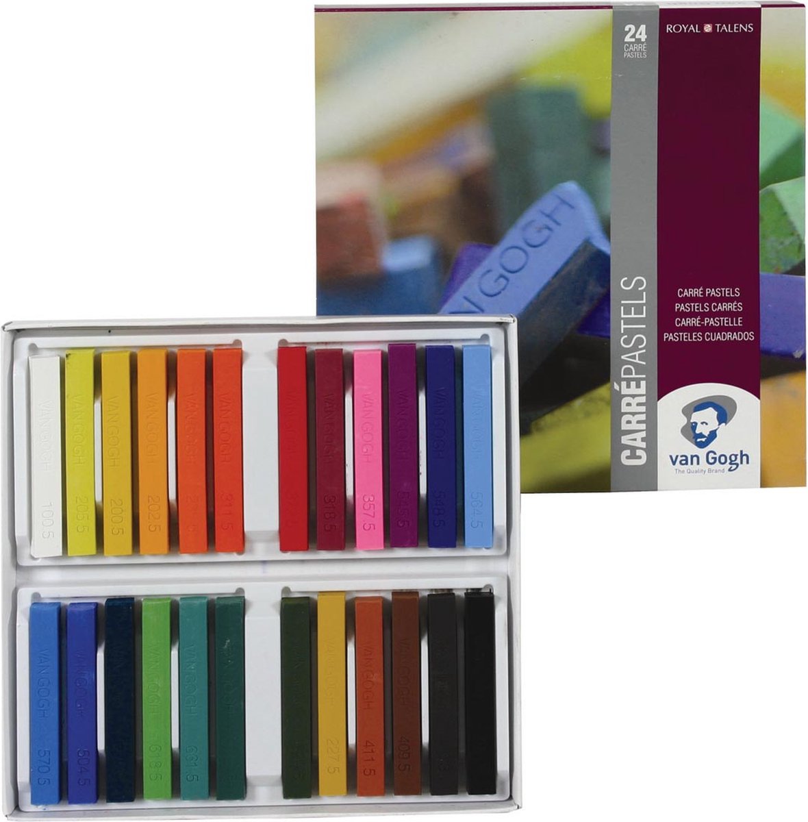 Van Gogh droge pastels, doos met 24 pastels 6 stuks