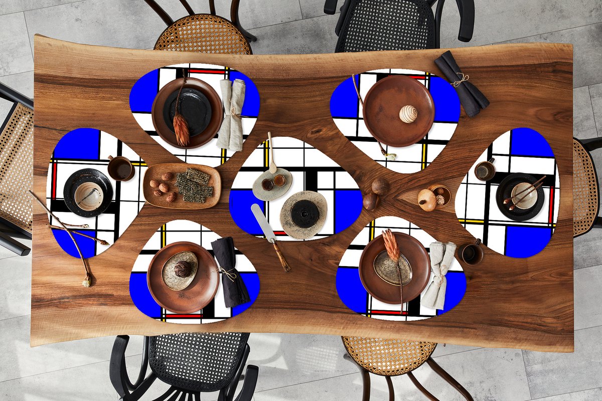 Placemat organisch - Placemats organic - Onderleggers - Patronen - Kunst - Abstract - 8 stuks