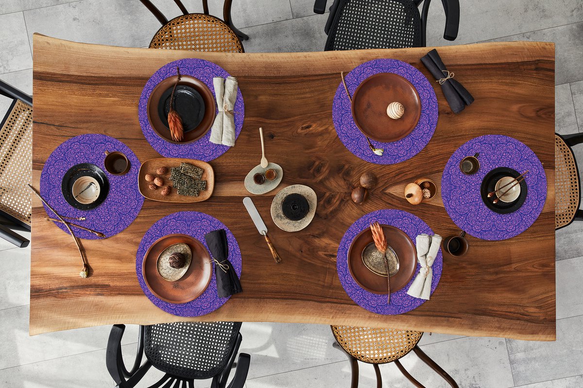 Ronde placemats - Onderlegger - Placemats rond - Mandala - Design - Abstract - Bohemian - 6 stuks