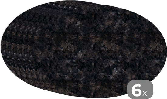 Sets de table ovales - Sous-verres - Sets de Napperons ovales - Imprimé marbre - Imprimé granit - Design - 6 pièces