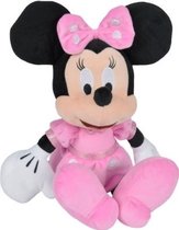 Disney Minnie Mouse Knuffel - met roze jurk - pluche - 19 cm