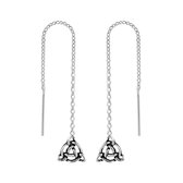Zilveren oorbellen | Chain oorbellen | Zilveren chain oorbellen, triquetra