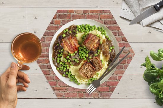 Napperons hexagon - Sets de table sets de table - Set de table hexagone - Brique - Mur - Motifs - 6 pièces