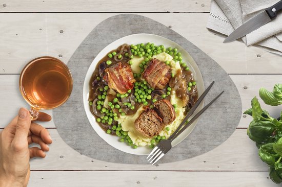 Set de table bio - Napperons bio - Sets de table - Imprimé béton - Ancien - Grijs - Motifs - 10 pièces