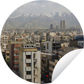 Tuincirkel Bergen op de achtergrond in Teheran - 60x60 cm - Ronde Tuinposter - Buiten