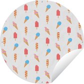 Garden Circle Ice - Motif - Été - 120x120 cm - Affiche de Jardin Ronde - Extérieur - XXL