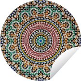 Tuincirkel Een bovenaanzicht van Marokkaans mozaïek - 60x60 cm - Ronde Tuinposter - Buiten