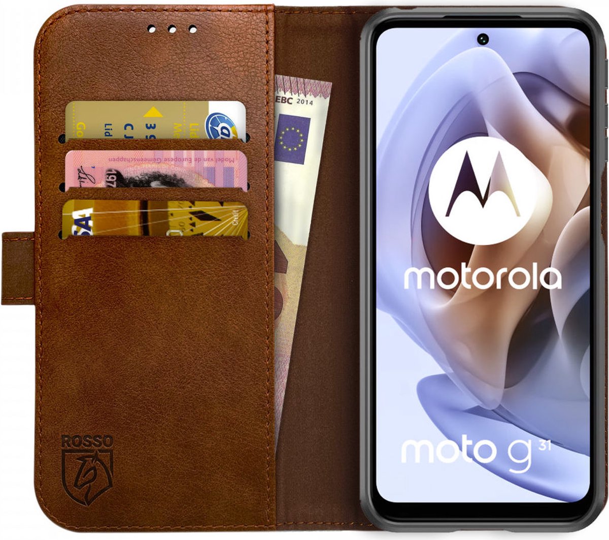 Housse Portefeuille En Simili Cuir Marron Pour Motorola Edge 30 Neo - Protection Complète Avec Pare-chocs