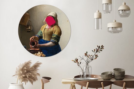 WallCircle - Wall Circle - Wall Circle Indoor - La Laitière - Vermeer - Art - 120x120 cm - Décoration murale - Peintures Ronds XXL
