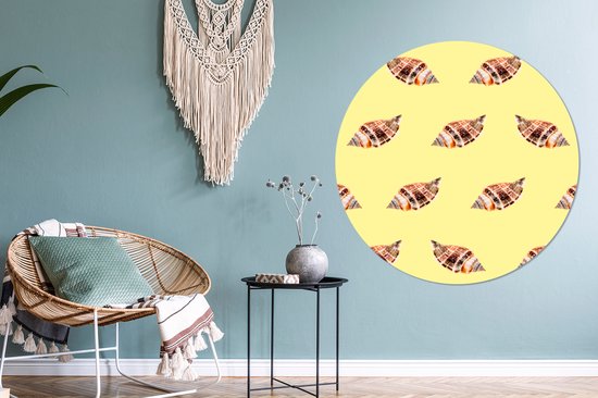 WallCircle - Tableau - Motifs De Coquillages Xxl - Multicolore - 120 X 120 Cm