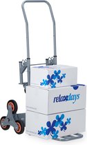 Relaxdays steekwagen traploper - 2 in 1 - opvouwbaar - handkar - 150 kg - trap steekkar