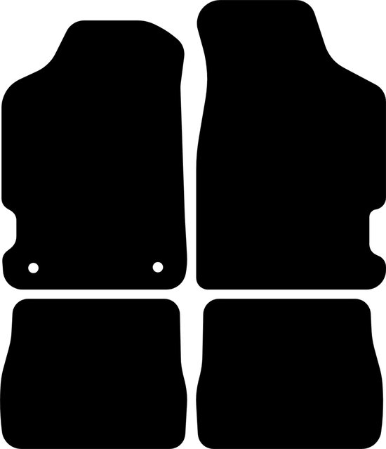 Tapis de sol noirs pour le côté conducteur, le côté passager et la banquette arrière.