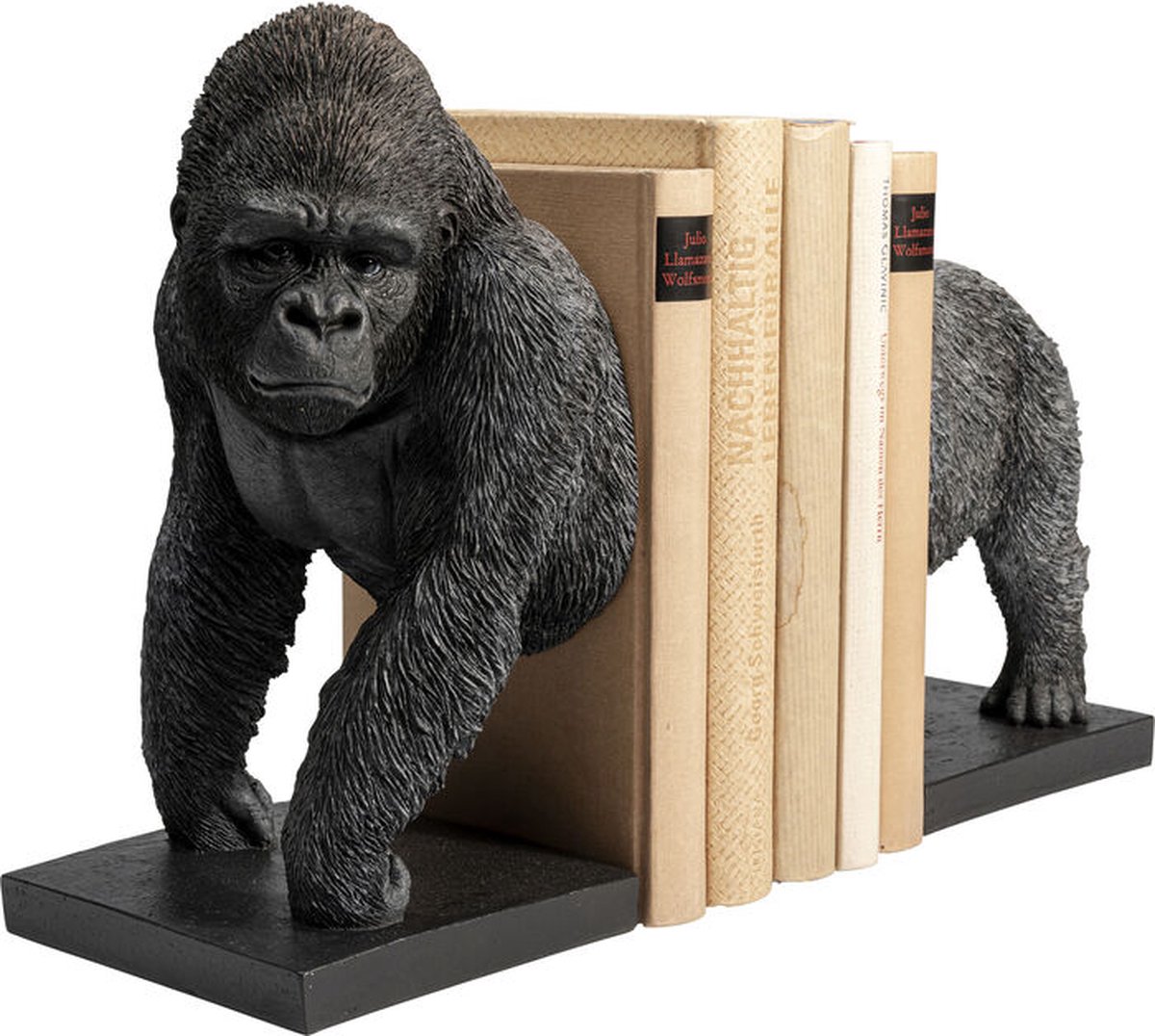 Boekensteun Gorilla Polyresin, Handgemaakt, Elke vrede uniek, Geassembleerd