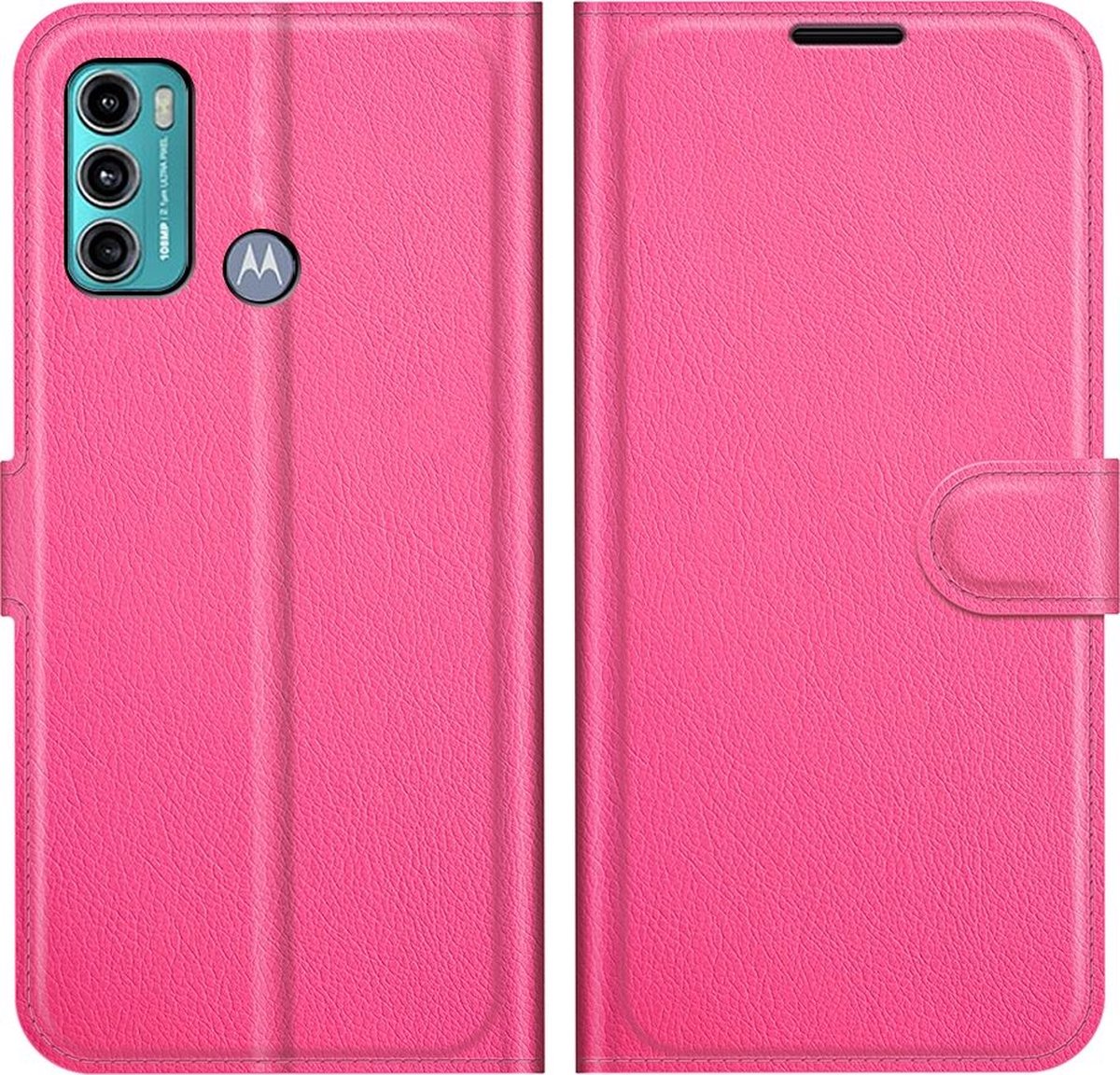 Mobigear Telefoonhoesje geschikt voor Motorola Moto G60 Hoesje | Mobigear Classic Bookcase Portemonnee | Pasjeshouder voor 3 Pasjes | Telefoonhoesje voor Pinpas / OV Kaart / Rijbewijs - Magenta