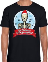 Fout Kerst shirt / t-shirt - Last Christmas i gave you my heart - zwart voor heren - kerstkleding / kerst outfit XL