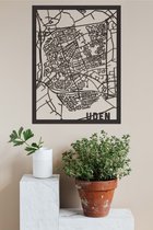 Houten Stadskaart Uden Zwart Mdf 100x75cm Wanddecoratie Voor Aan De Muur City Shapes